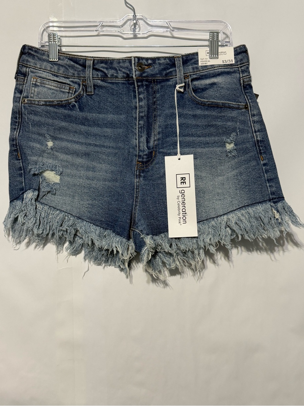 Celebrity Pink REgeneration High Rise Festival Shorts Denim Blue 13/31